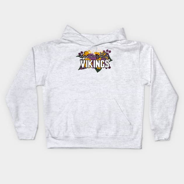 Floral Vikings Kids Hoodie by A + J Creative Co